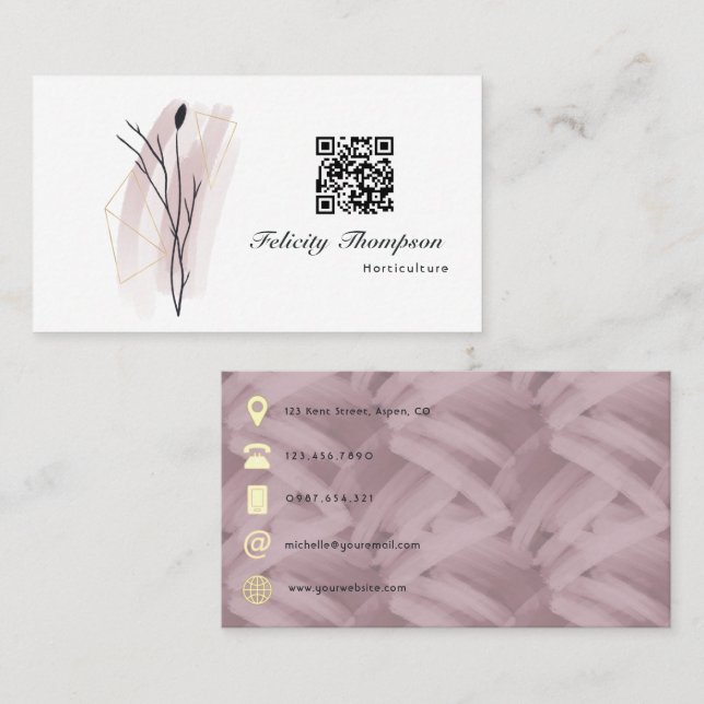 Trendy Brush Strokes Collage Business Card (Front/Back)