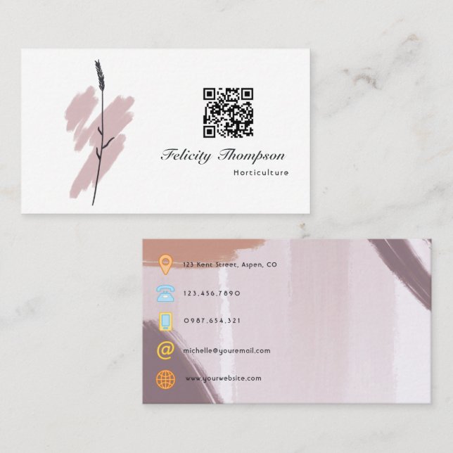 Trendy Brush Strokes Collage Business Card (Front/Back)