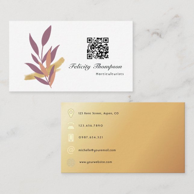 Trendy Brush Strokes Collage Business Card (Front/Back)