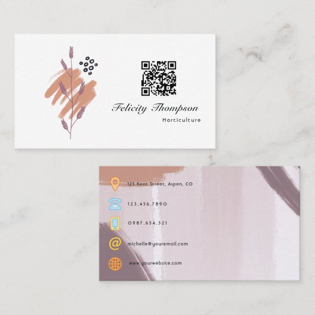 Trendy Brush Strokes Collage Business Card (Front/Back)