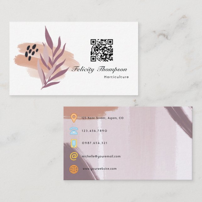 Trendy Brush Strokes Collage Business Card (Front/Back)
