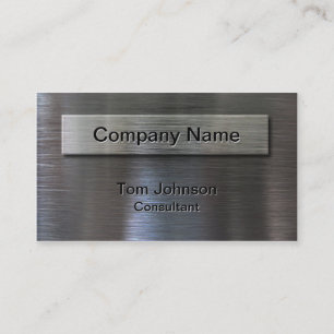 Trendy Brushed Steel Plate Business Card