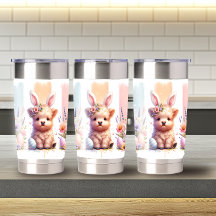 Trendy Brushstroke Easter Highland Cow 20oz  