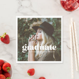 Trendy Bubbly Graduation Party Napkin