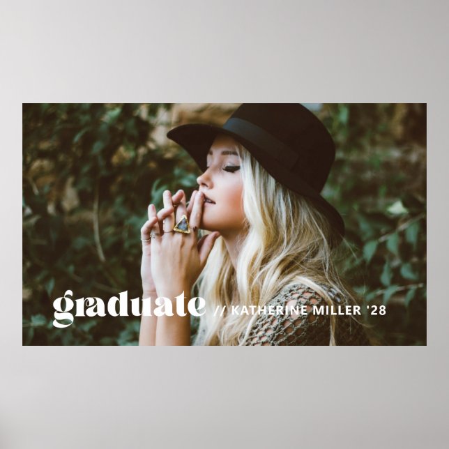 Trendy Bubbly Graduation Party Poster (Front)