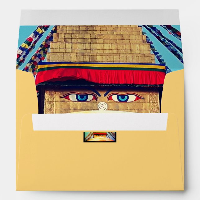 Trendy Buddha Eyes, Dharma Blessings 5x7 Envelope (Back (Bottom))