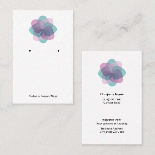 Trendy Budget Jewellery Display Cards  (Front/Back)