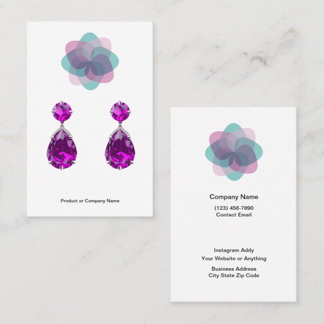 Trendy Budget Jewellery Display Cards  (Front/Back)