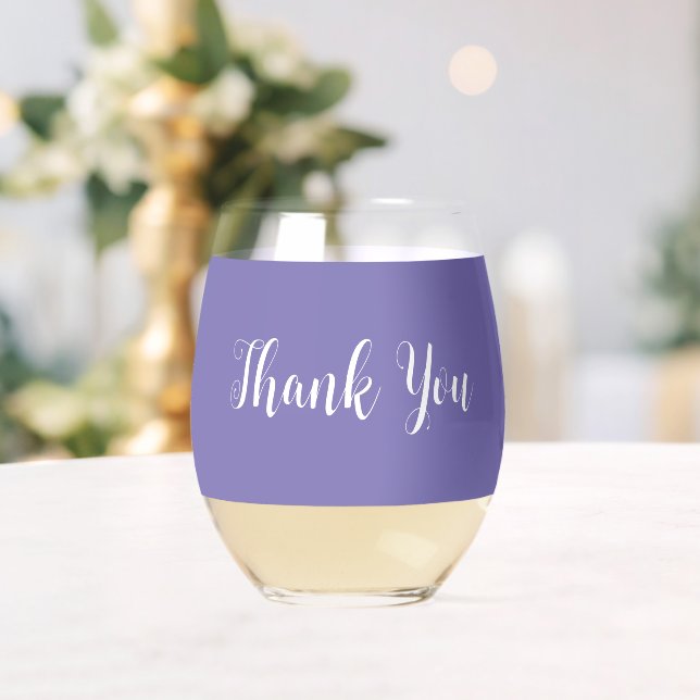 Trendy Bulk Thank You Theme Custom Stemless Wine Glass (Insitu (Wedding))
