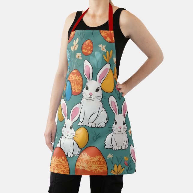Trendy Bunny Easter Collection Apron (Insitu)