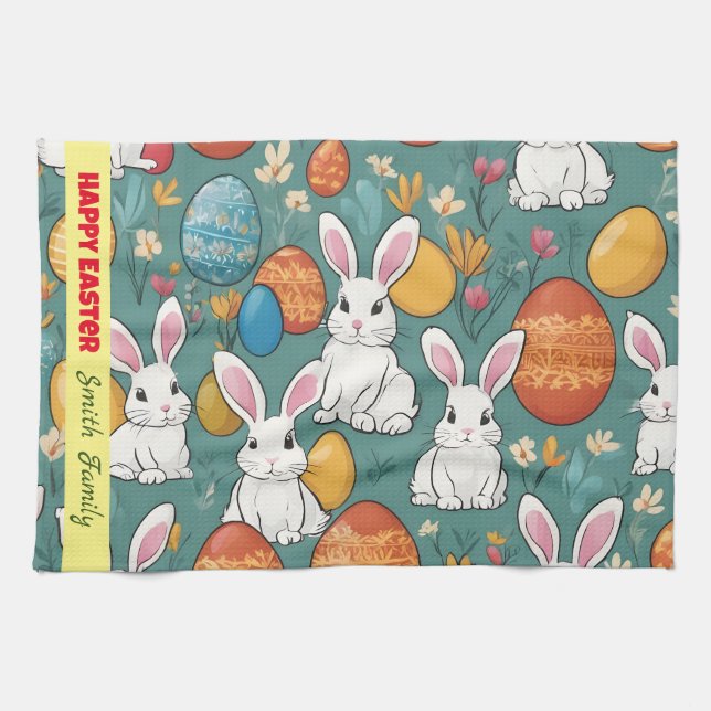 Trendy Bunny Easter Collection Tea Towel (Horizontal)