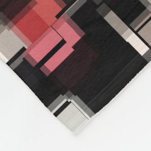 Trendy Burgundy Black White Cool Fleece Blanket