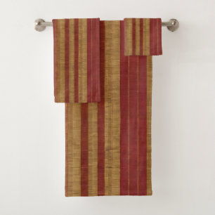 Trendy Burgundy Gold Luxury Linen Collection Bath Towel Set