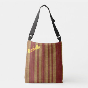 Trendy Burgundy Gold Luxury Linen Collection Crossbody Bag