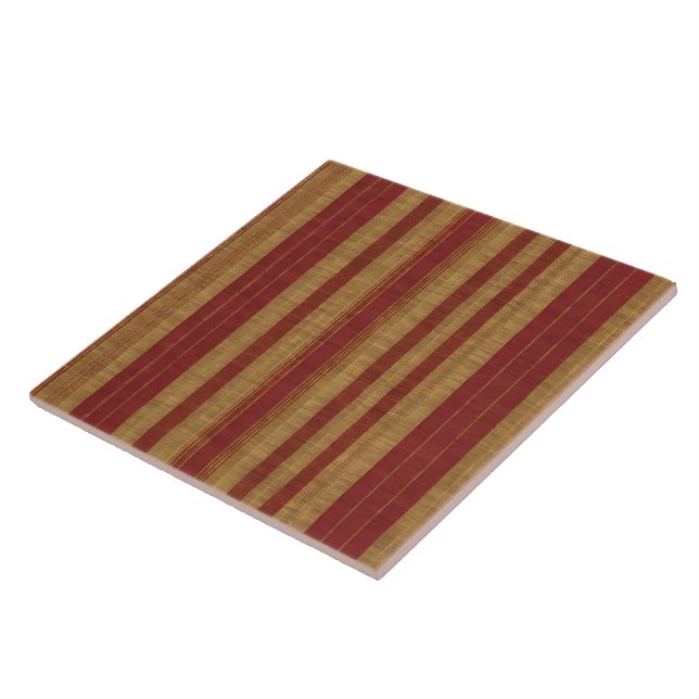 Trendy Burgundy Gold Luxury Linen Collection Tile (Side)