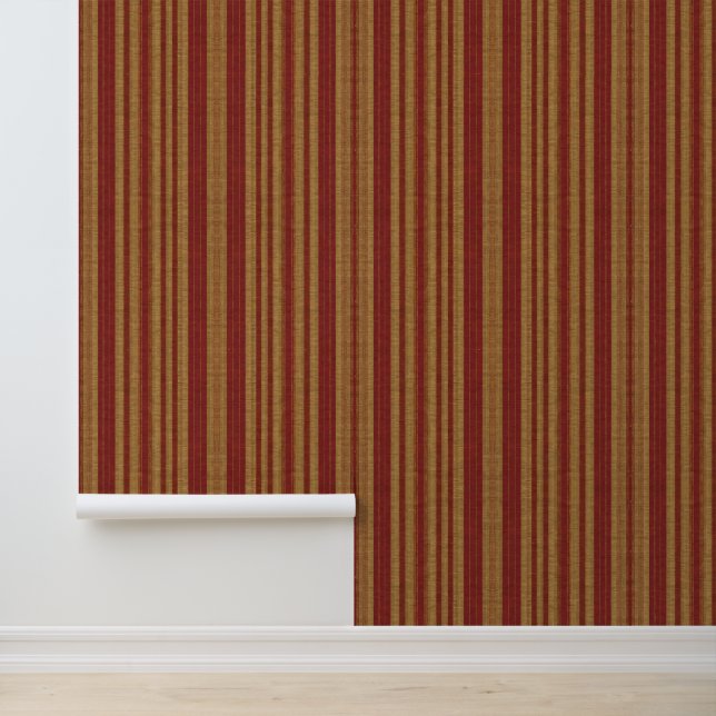 Trendy Burgundy Gold Luxury Linen Collection Wallpaper (Application)