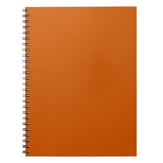 Trendy Burnt Orange Solid Colour | Elegant Notebook (Front)