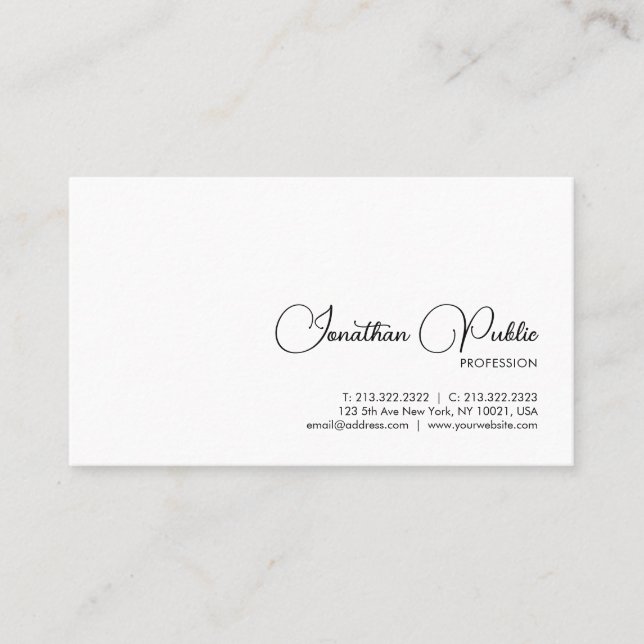 Trendy Business Cards Handwritten Name (Front)