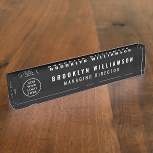 Trendy Business Company Logo Professional Employee Nameplate