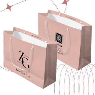 Trendy Business Custom Logo   Business Information Large Gift Bag