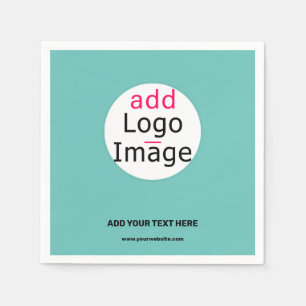 Trendy Business Custom Logo Fresh Mint Green Napkin
