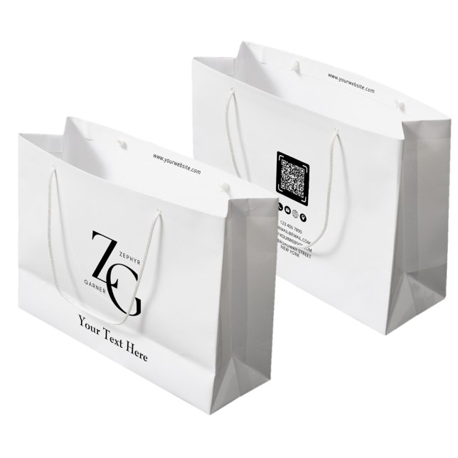 Trendy Business Custom Logo Minimalist Large Gift Bag (Creator Uploaded)