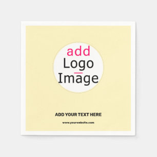 Trendy Business Custom Logo Vanilla Yellow Napkin