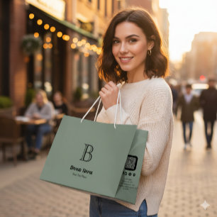 Trendy Business Custom Monogram Minimalist Large Gift Bag