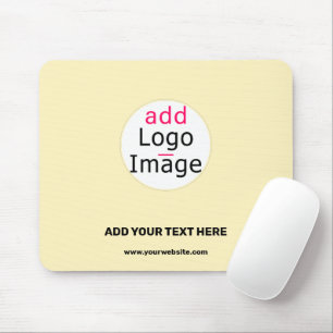 Trendy business customisable light vanilla yellow mouse mat