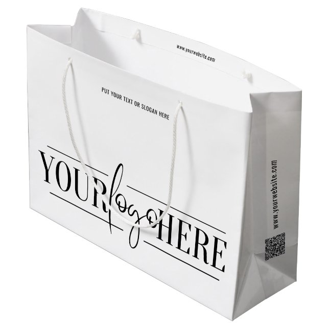 Trendy Business Promotional Custom Logo Minimalist Large Gift Bag (Back Angled)