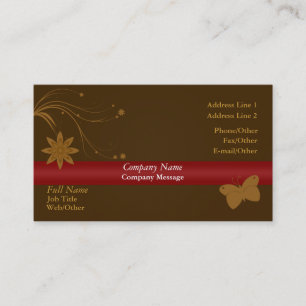 Trendy Butterfly & Flowers Business Card Template