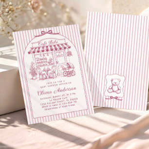 Trendy Cafe Bebe French Coffee Shop Baby Shower Invitation
