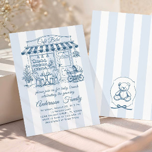 Trendy Cafe Bebe French Coffee Shop Baby Shower Invitation