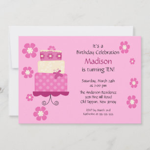 Trendy Cake Birthday Invitation