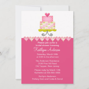 Trendy Cake Bridal Shower Invitation