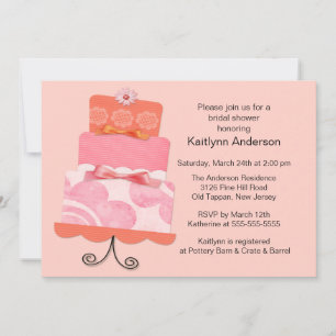Trendy Cake Bridal Shower Invitation