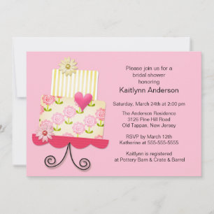 Trendy Cake Bridal Shower Invitation