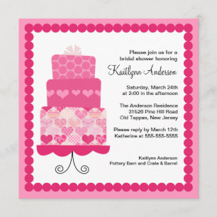 Trendy Cake Bridal Shower Invitation
