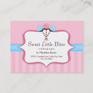 Trendy Cake Pop Bakery Business Cards