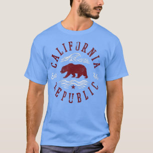 Trendy California Republic Bear Flag Graphic  T-Shirt