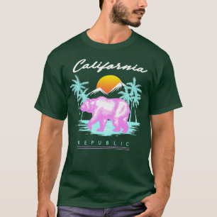 Trendy California Republic Bear Palm Trees Sun Pre T-Shirt