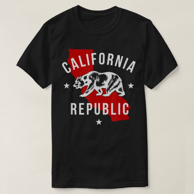 Trendy California Republic Bear State  T-Shirt (Design Front)