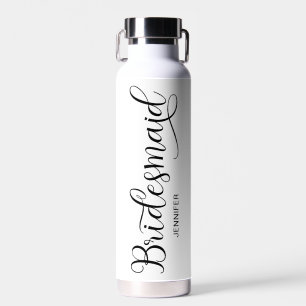 Trendy Calligraphy Heart Swash Bridesmaid Water Bottle