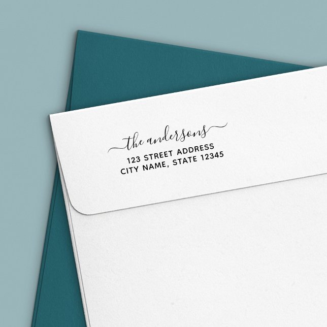Trendy Calligraphy Script Family Return Address Self-inking Stamp (Creator Uploaded)
