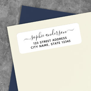 Trendy Calligraphy Script Name Return Address
