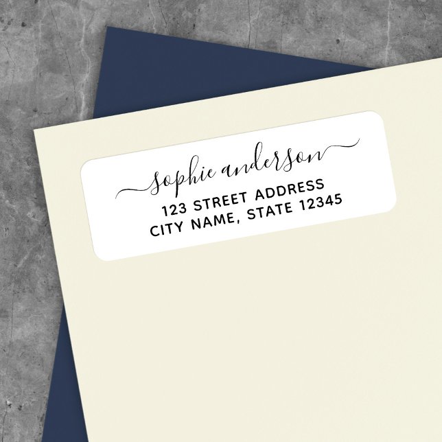 Trendy Calligraphy Script Name Return Address (Creator Uploaded)
