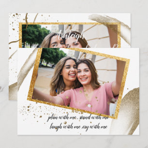 trendy  Calligraphy  will be my bridesmaid   Invit Invitation