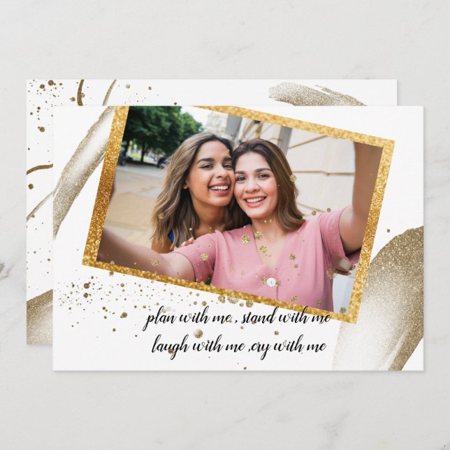 trendy  Calligraphy  will be my bridesmaid   Invit Invitation (Front/Back)