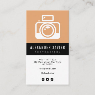 trendy camera icon photographer business card