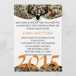 Trendy Camo Classic Elegant Graduation Invitation